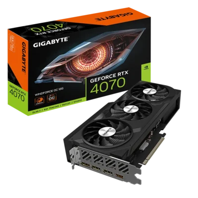 کارت گرافیک گیگابایت 4070 GEFORCE WF3 OC 12G به همراه جعبه محصول