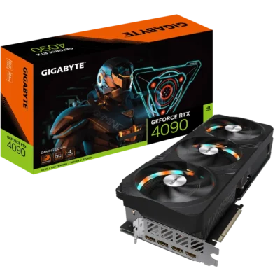 کارت گرافیک گیگابایت GeForce RTX 4090 GAMING OC 24G به همراه جعبه محصول