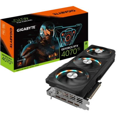 کارت گرافیک گیگابایت 4070 GEFORCE RTX Ti Gamming 12G به همراه جعبه محصول