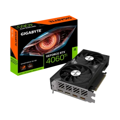 کارت گرافیک گیگابایت 4060 GEFORCE RTX Ti WINDFORCE OC 8G به همراه جعبه محصول