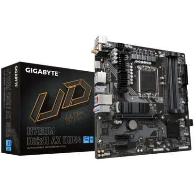 مادربرد گیگابایت B760M DS3H AX DDR4 به همراه جعبه محصول